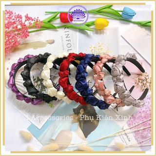 Băng đô bờm tóc hoa hồng phong cài tóc nữ cách hàn quốc siêu xinh i accessories