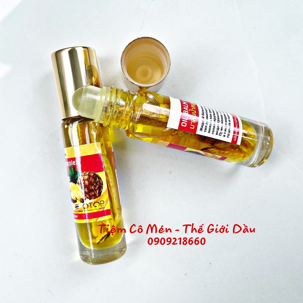 Dầu Lăn Hương Dứa Banna Oil Balm With Herb Pineapple 8m - Nội Địa Thái Lan - Giúp Sản Khoái Tỉnh Táo - Chăm Sóc Sức Khỏe