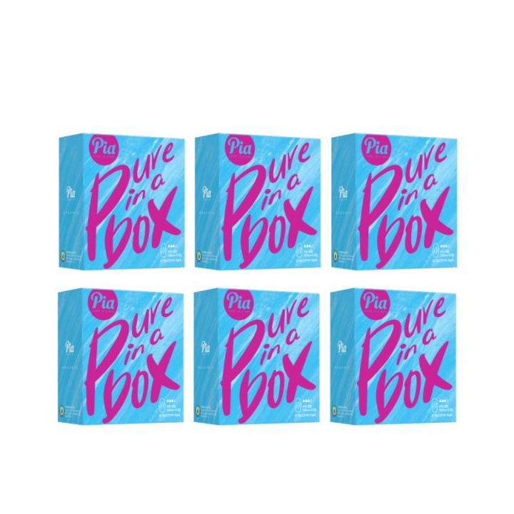 Hộp 6 Miếng Băng Vệ Sinh Có Cánh Pia PURE IN A BOX Organic Sanitary Pads Heavy Flow 29cm
