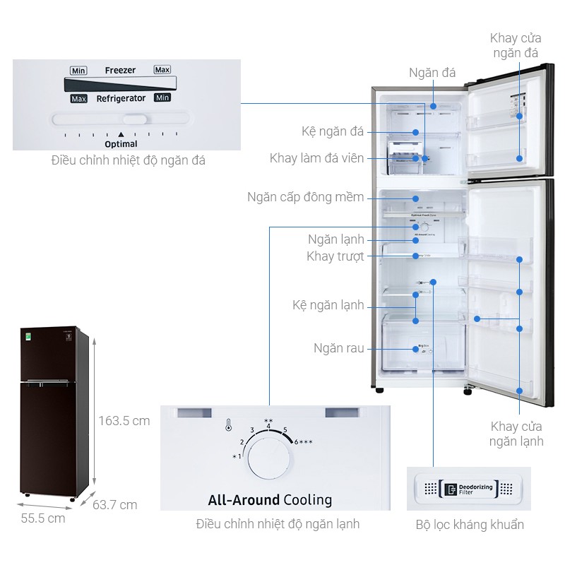 Tủ lạnh Samsung Inverter 256 lít RT25M4032BY/SV (Miễn phí giao tại HCM-ngoài tỉnh liên hệ shop)