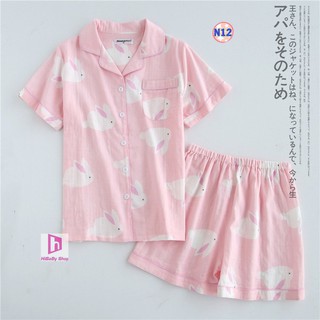 Bộ Pijama Thô Đũi Nhật Mặc Hè Cực Mát N