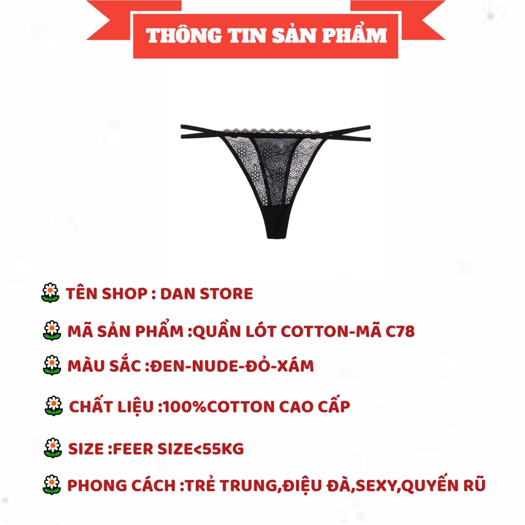 Quần Lọt khe Nữ - Quần Lót Lọt Khe thiết kế hoa cao cấp chun hông sexy DAN STORE MÃ C78
