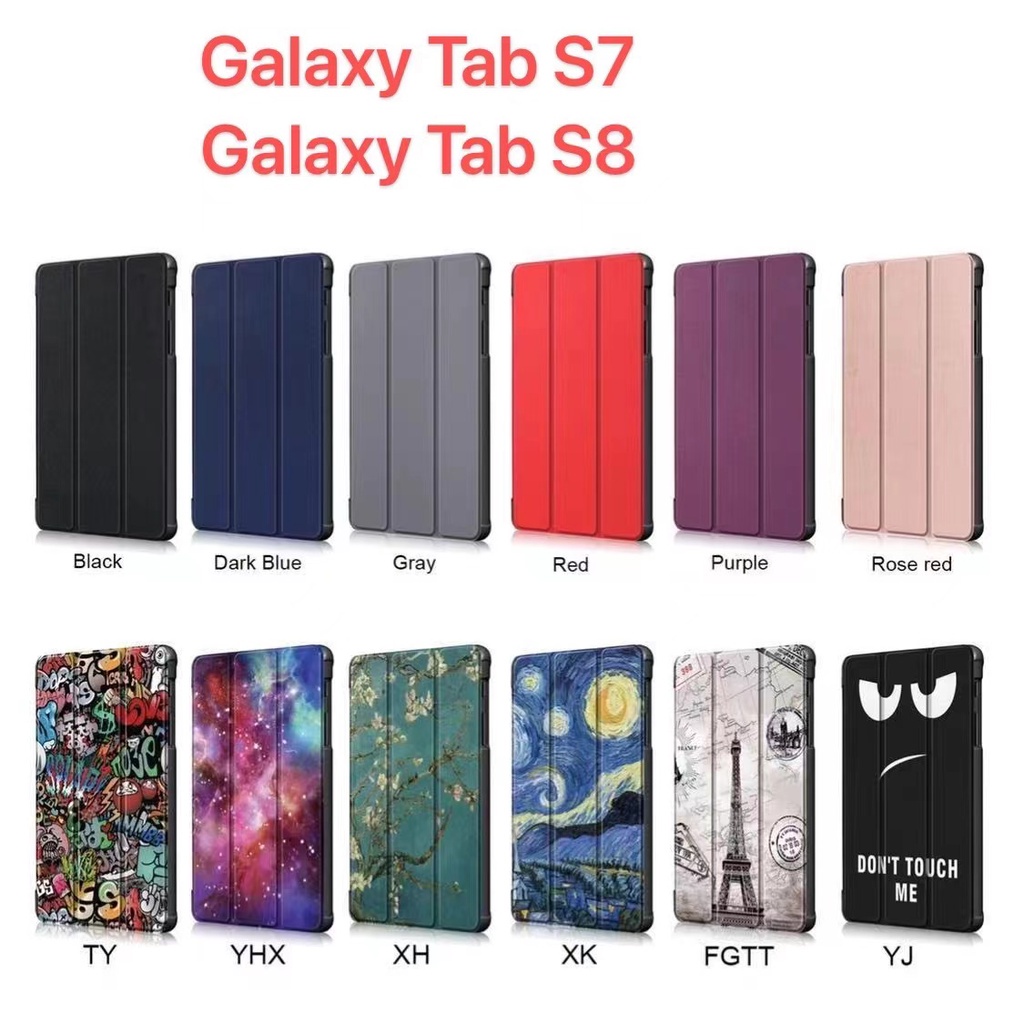 Bao Da Máy Tính Bảng Cho Samsung Galaxy Tab S8 11 inch SM X700 X706 | Bao Da Máy Tính Bảng Thời Trang Cho Tab S7 SM T870 T875 | Vỏ Bao Nắp Gập Chất Giả Da Nhiều Màu Cho Điện Thoại Thông Minh Ốp