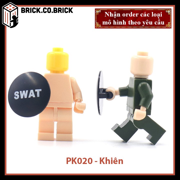 Phụ kiện MOC Army Khiên SWAT đen Đồ chơi lắp ráp minifig mô hình sáng tạo trang trí quân đội PK020