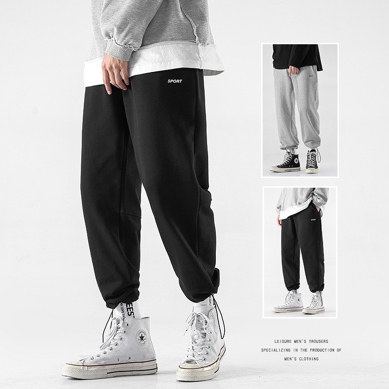Quần Jogger Nam Nữ chất da cá Dáng Rộng Hoặc Ống Rộng Bo Chun Rút Gấu 2 Dáng Trong 1 Phong Cách Thể Thao