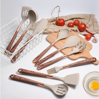 Bộ 9 dụng cụ nấu ăn bằng silicone chống dính tiện dụng cho nhà bếp
