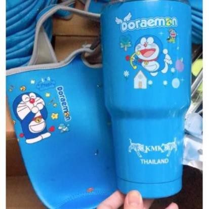 Cốc giữ nhiệt hoạt hình Doremon. cốc giữ nhiệt kitty kèm tặng túi, ống hút, cọ rửa