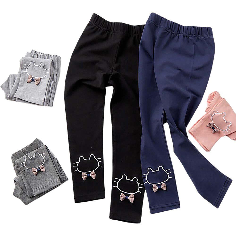 Quần Leggings lót lông Cho Bé Gái Cotton Dáng Đùi Ôm Thời Trang Dễ Phối Đồ