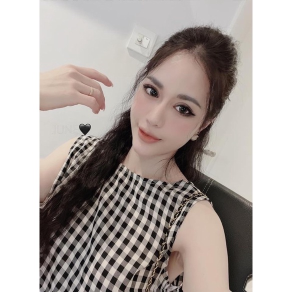 Váy caro dáng dài