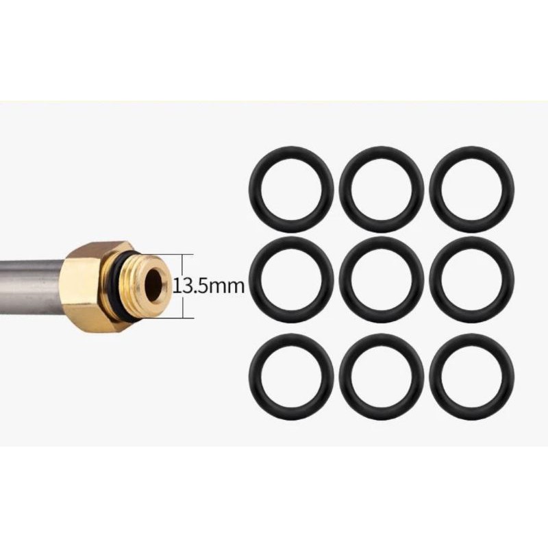 Bộ đầu bấm ống dây rửa xe ren 22, Bộ 2 roong  đen cao su cho đầu dây máy rửa xe.