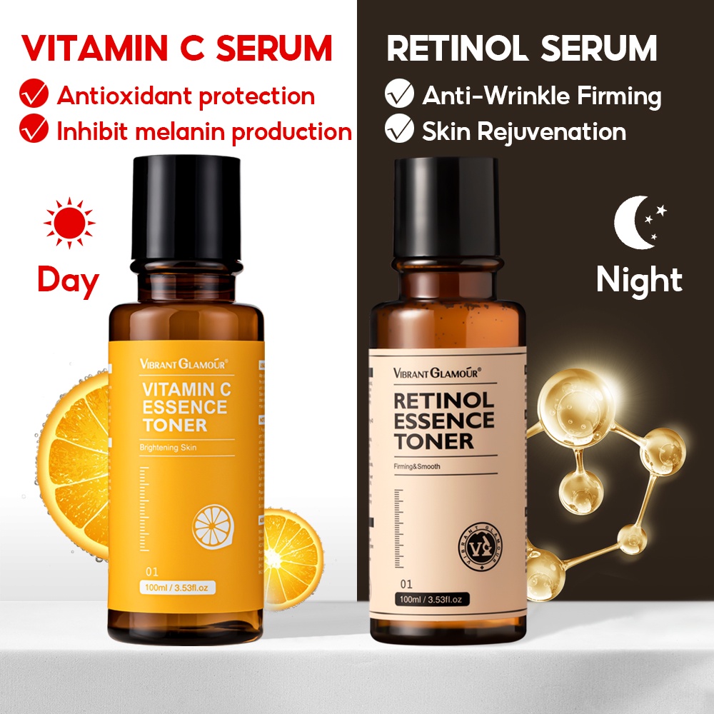 Set 2 chai nước hoa hồng VIBRANT GLAMOUR chứa retinol và vitamin C làm trắng da chống lão hoá