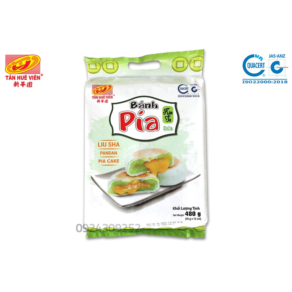 Bánh Pía Kim sa Dứa,  Bánh pía mini Tân Huê Viên túi 12 cái 480g