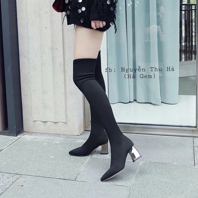 Boot len chun cổ cao