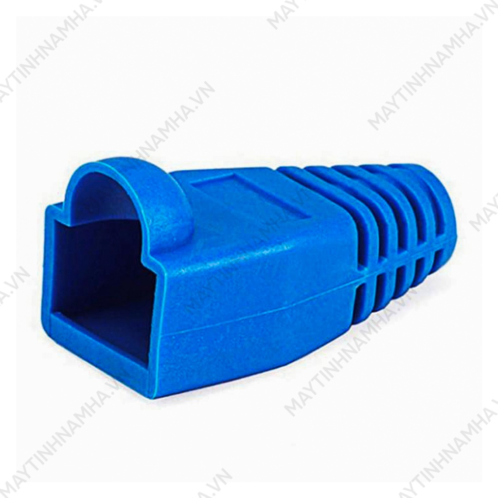 10 Đầu Chụp Hạt Mạng RJ45 Màu Xanh Cao Su Tốt