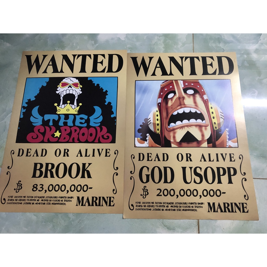 Poster truy nã anime Onepiece 42*29cm