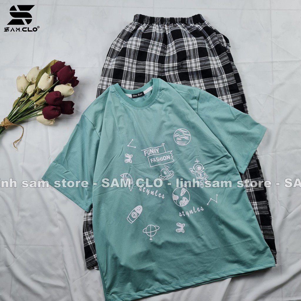 Áo thun tay lỡ nam nữ SAM CLO phông form rộng dáng Unisex, mặc lớp, nhóm, cặp, in chữ FUNNY FASHION | BigBuy360 - bigbuy360.vn