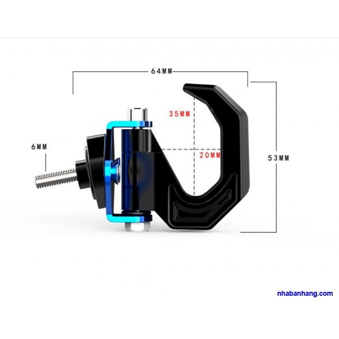 Móc Treo Đồ Xe Máy 2 Móc Xoay 180 Độ Xe Máy, xe đạp