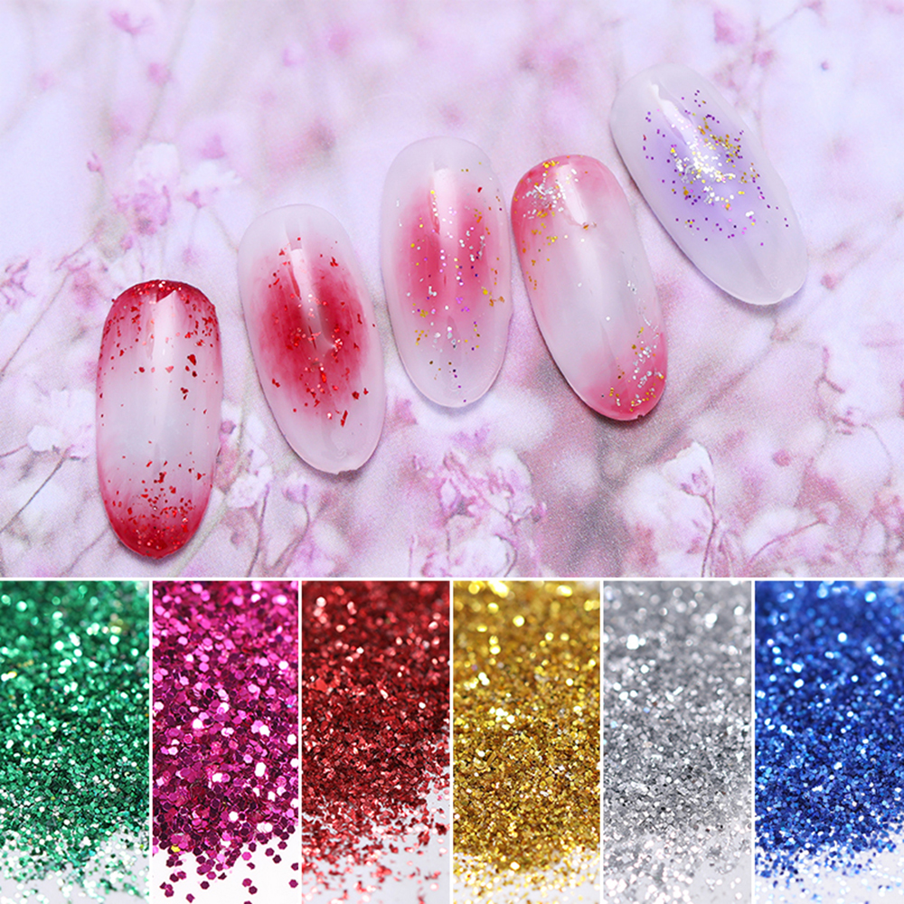 Bột Kim Tuyến Lấp Lánh Nhiều Màu Sắc Trang Trí Móng Nghệ Thuật