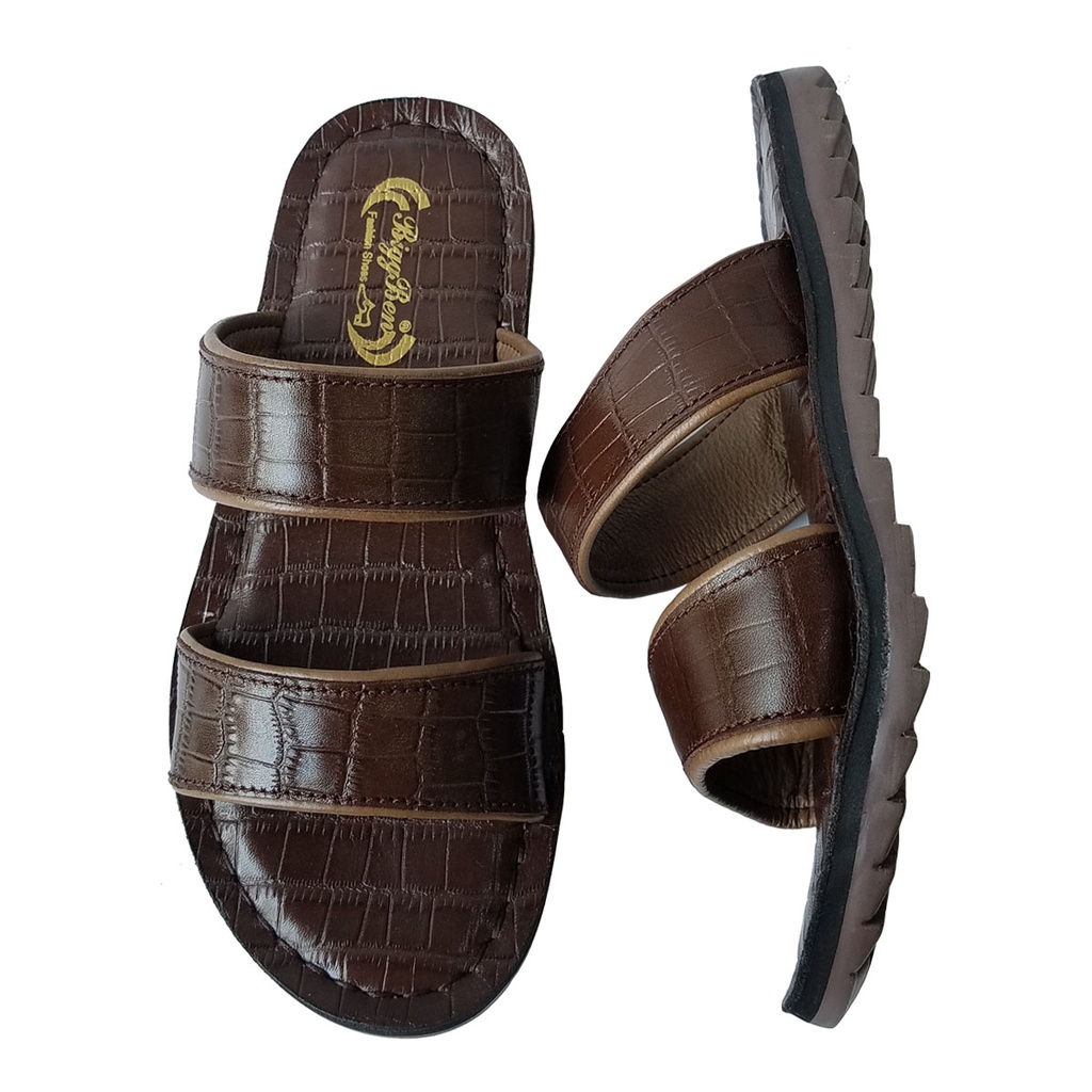 Dép Nam Quai Ngang Da Bò Thật BIGBEN Cao Cấp DN337