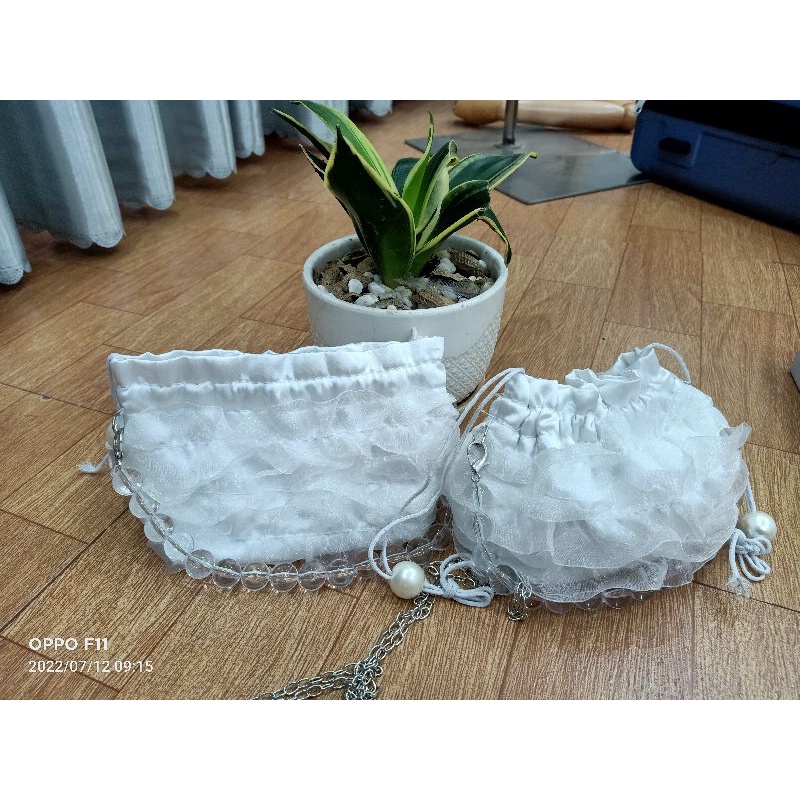 Túi đeo chéo/túi dự tiệc/Túi sách cầm tay phối ren nhũ