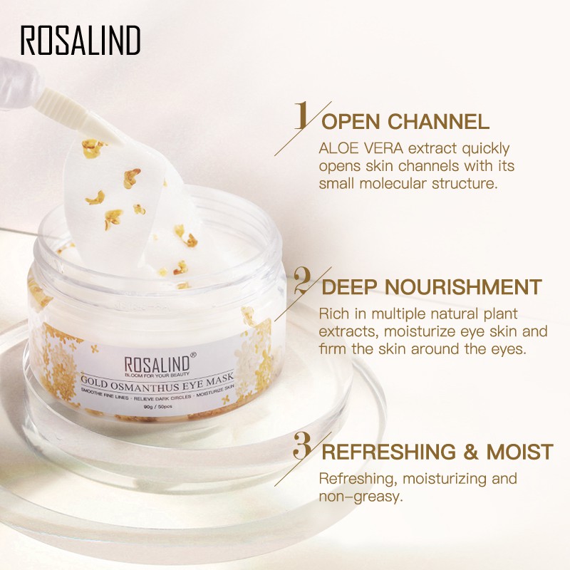 Bộ 50 mặt nạ mắt vàng hoa mộc thương hiệu ROSALIND | BigBuy360 - bigbuy360.vn
