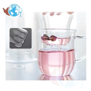 Ly Lọc Trà Thủy Tinh Dáng Eo Thon 300ml