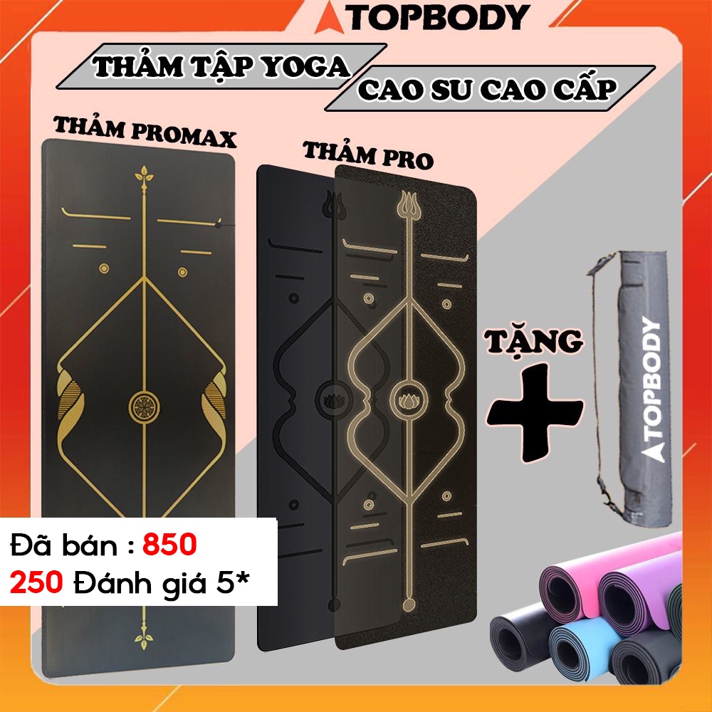 Thảm Tập Yoga Định Tuyến Da PU Cao Cấp, Thảm yoga chống trượt chính hãng TOPBODY