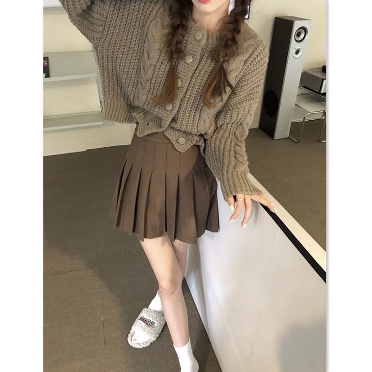 Áo Khoác Cardigan Dệt Kim Cổ Tròn Xinh Xắn Cho Nữ