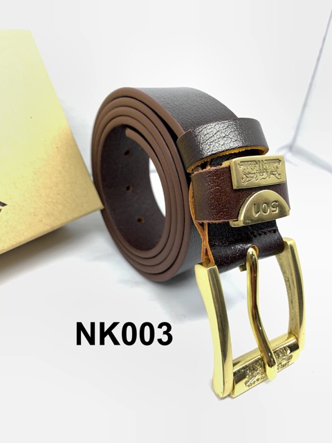 Thắt lưng da NIKA 1 lớp bản 37mm khoá đồng (NK003) tặng đục lỗ | BigBuy360 - bigbuy360.vn