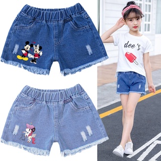 Quần Short Jean Viền Rách Cho Bé Gái Từ 2-8 Tuổi