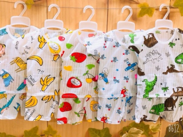 Bộ Cotton giấy cài vai cho bé mềm mát cho bé QATE39