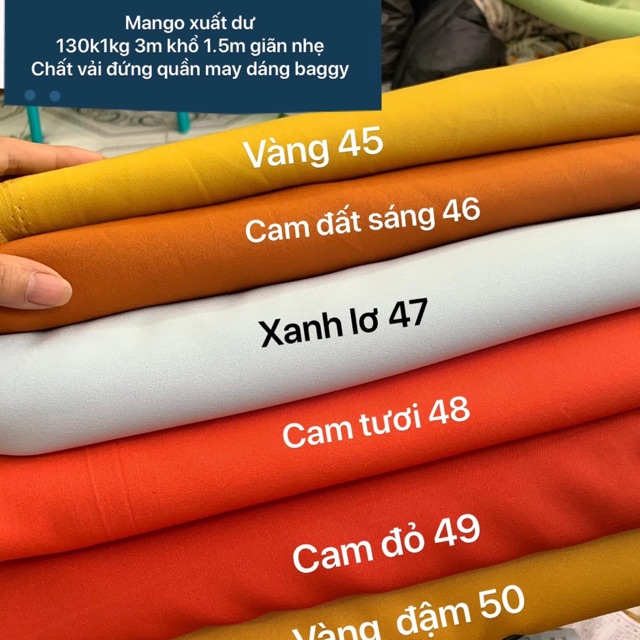  Vải Mango Hàn Quốc may Quần , bộ công sở 45k. 1m