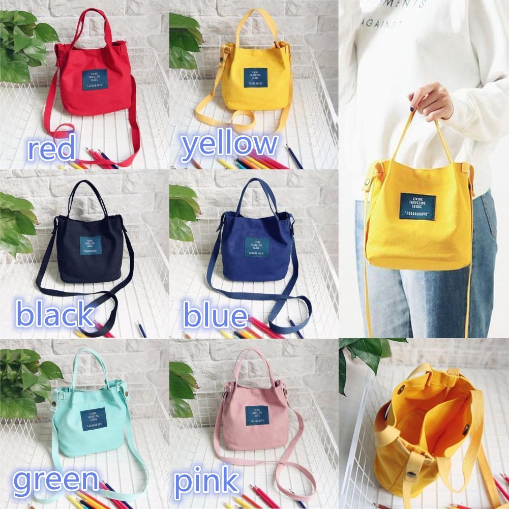 Fashion candy color canvas bag Travel bag Lady‘s bag