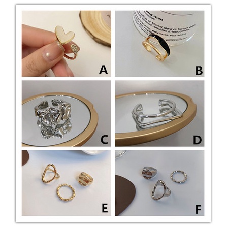 Bộ 1/3 Nhẫn Đính Đá Thời Trang Cho Nữ