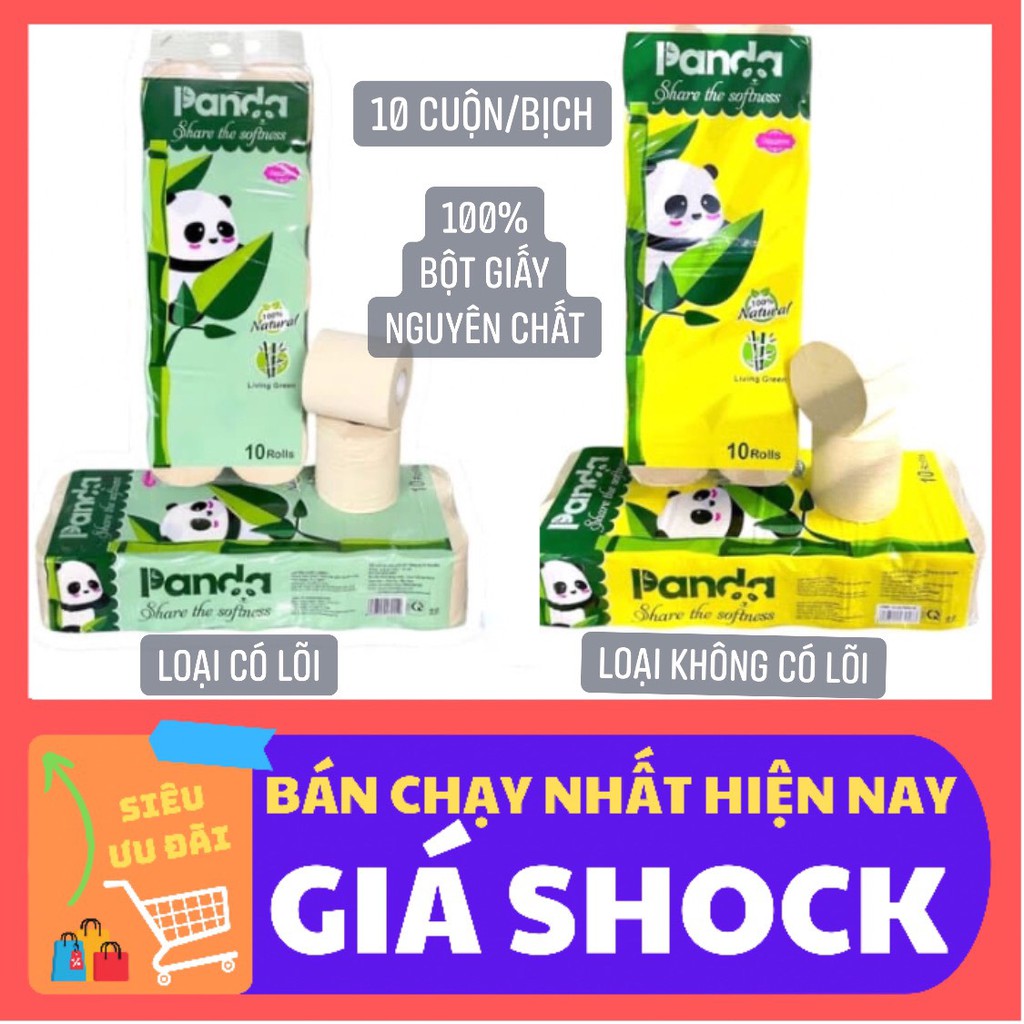 Giấy vệ sinh gấu trúc Panda dạng cuộn (10 bịch/cuộn)