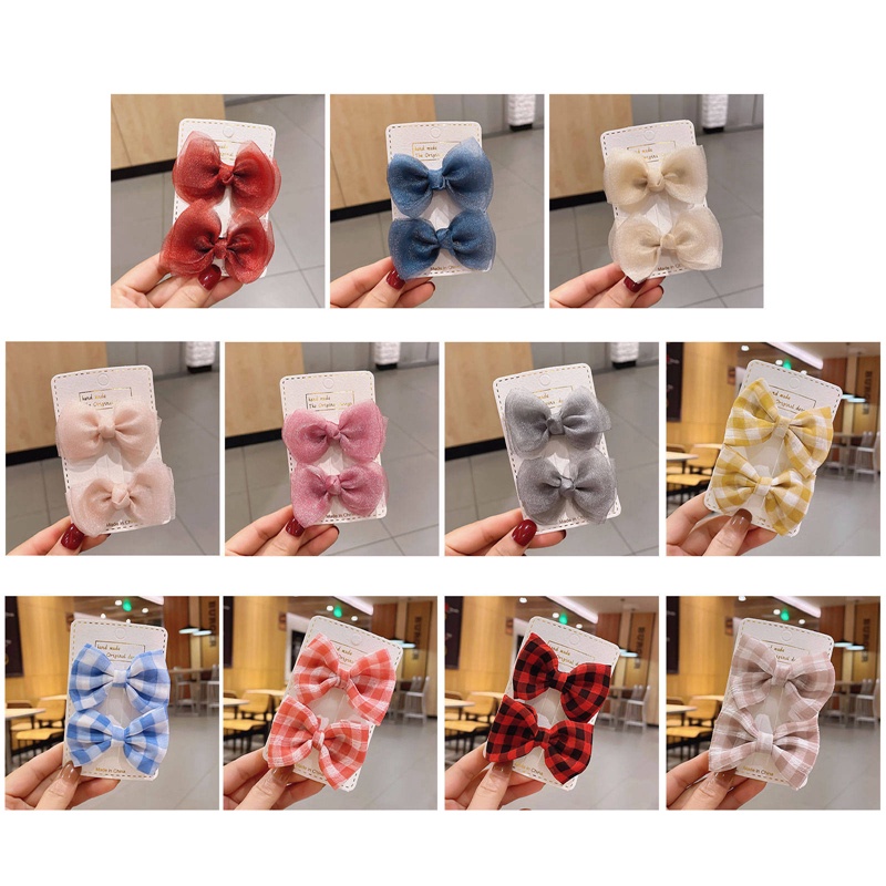 Set 2 Cặp Kẹp Tóc Hình Nơ Dễ Thương Cho Bé Gái|Phụ Kiện Tóc Nữ