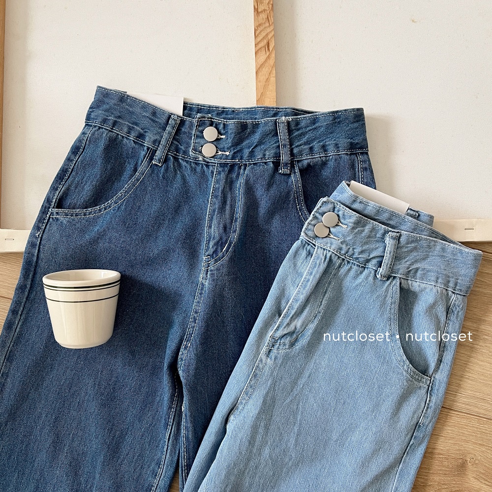 Quần jeans 2 cúc ống rộng (M8078) _ Q0121 | BigBuy360 - bigbuy360.vn