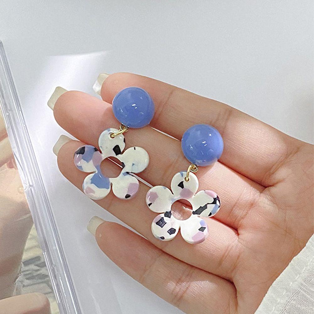 BACK2LIFE Khuyên Tai Kẹp Vành Hình Bông Hoa Mini Dễ Thương Cho Nữ