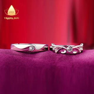 🔥🔥Nhẫn đôi Mạ Bạc Đá Cặp đôi Quà tình yêu Không phai màu Có thể điều chỉnh kích thước NH-012