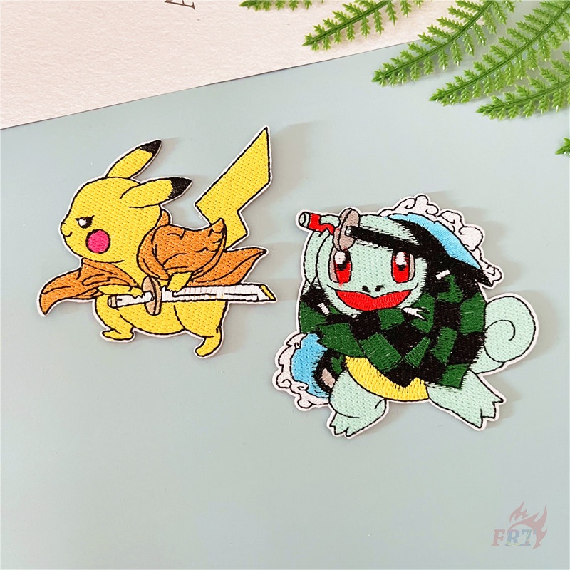 ☸ Pokemon G.O ✖ Miếng Dán Trang Trí Hình Demon Slayer Độc Đáo ☸ 1 Miếng Dán Ủi Quần Áo Hình Nhân Vật Anime