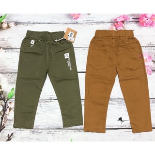 Quần kaki lưng thun trơn bé trai 13-24kg