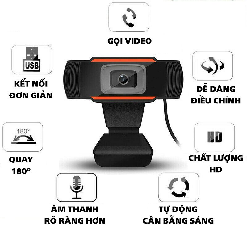 Webcam máy tính full HD 1080p cực nét có Mic dùng cho máy tính laptop full box và phụ kiện siêu nét