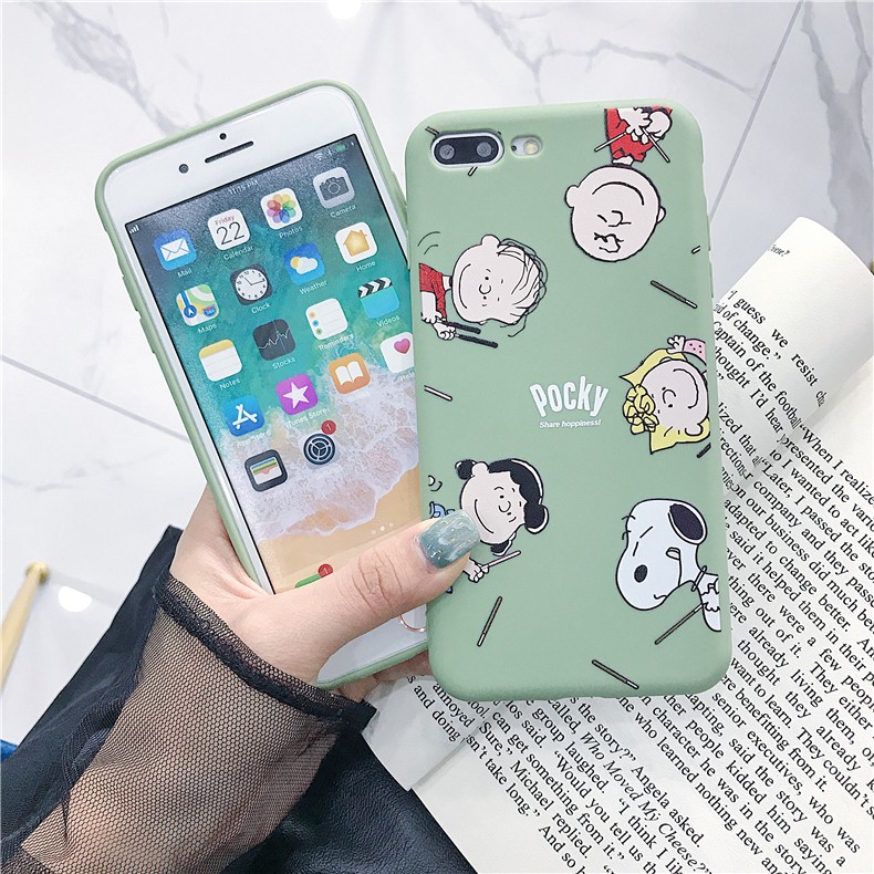 ỐP LƯNG HÌNH THỜI TRANG SNOOPY VÀ CHARLI BROWN TPU CHẤT DÀY ĐẸP - ỐP IPHONE DẺO