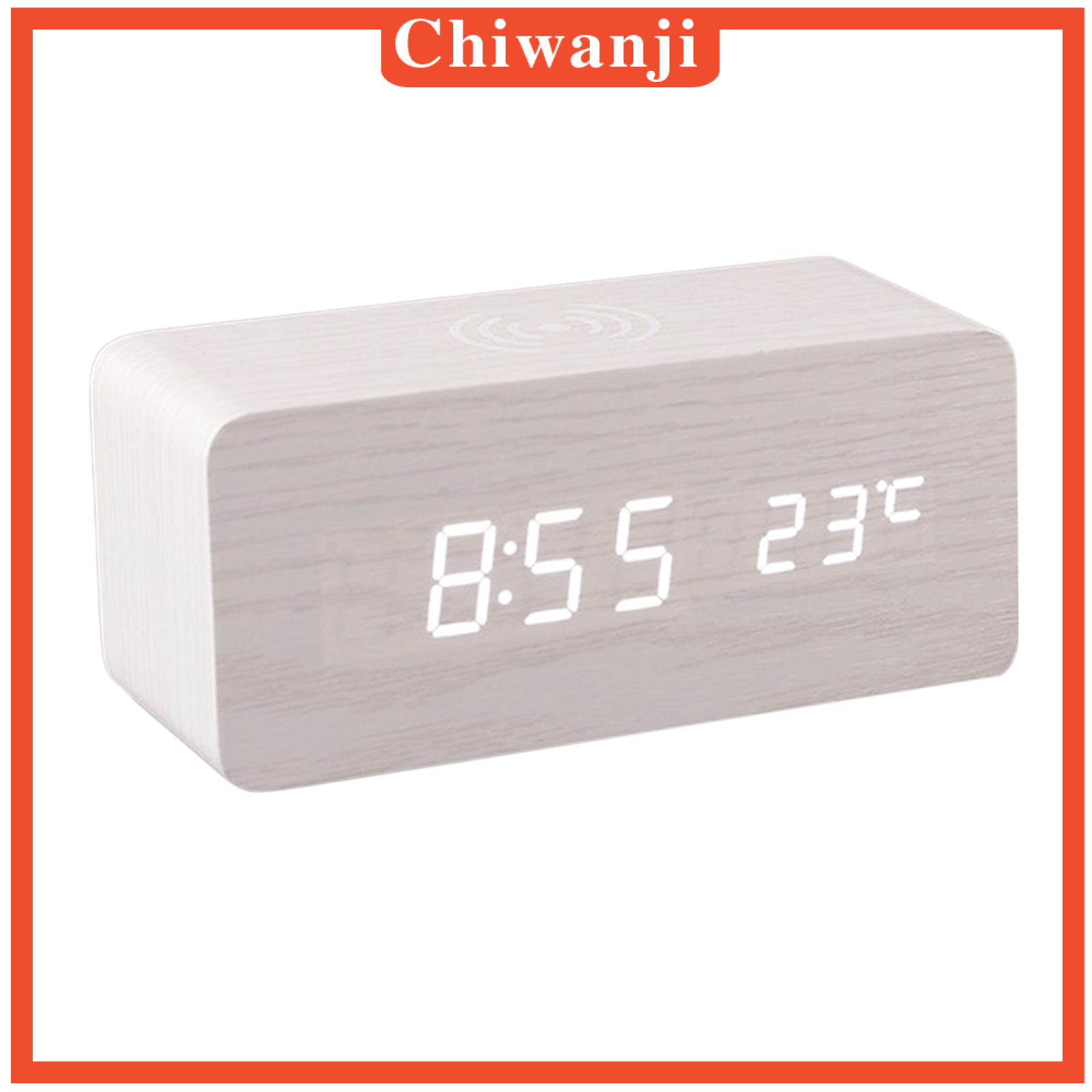 Digital Alarm Clock &amp; Wooden Electronic LED Time Display Temperature Detect