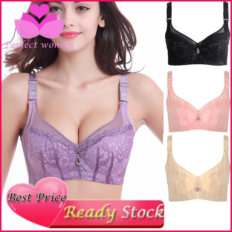 Plus Size Women bra Push Up Lace Thin Full Cup Brassiere C D Cup 34 to 44 BSH-3202