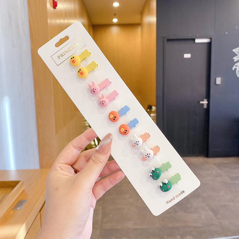 Set 10 kẹp tóc kiểu hoạt hình xinh xắn cho bé gái