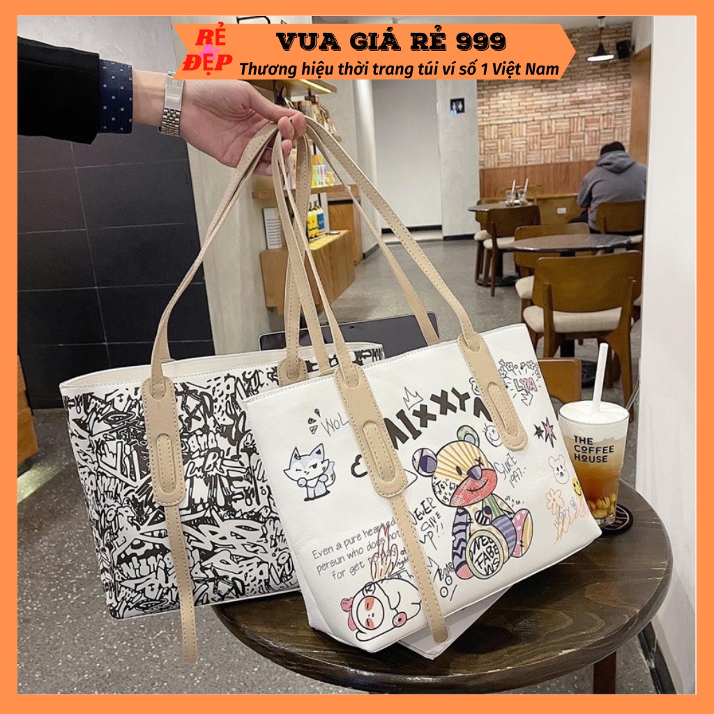 Túi xách tote đeo vai nữ giá rẻ đẹp đi chơi phong cách thời trang hàn quốc dễ thương cute DC374