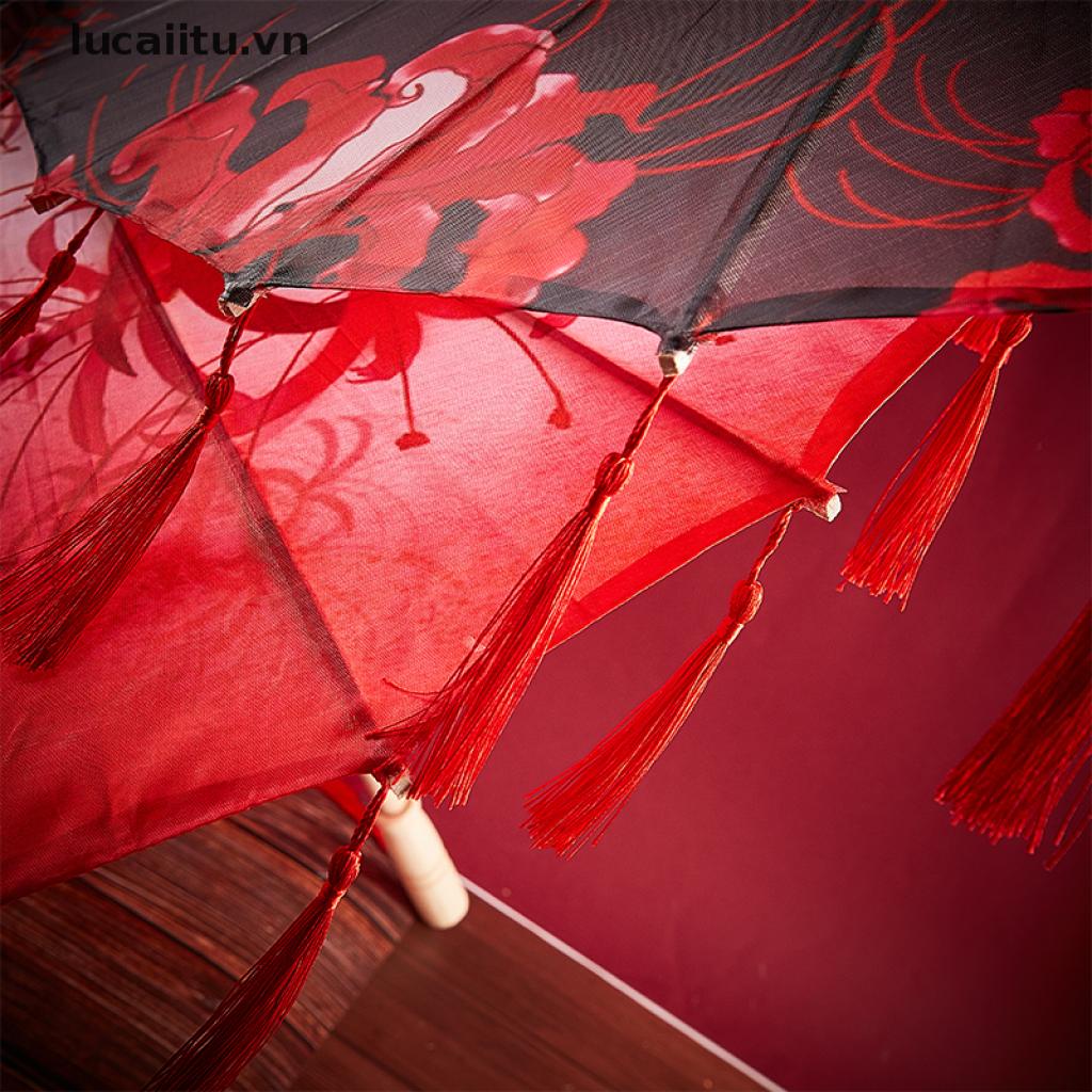 ^_^ Other shore flower silk cloth lace umbrella photography props tassel umbrella [lucaiitu]