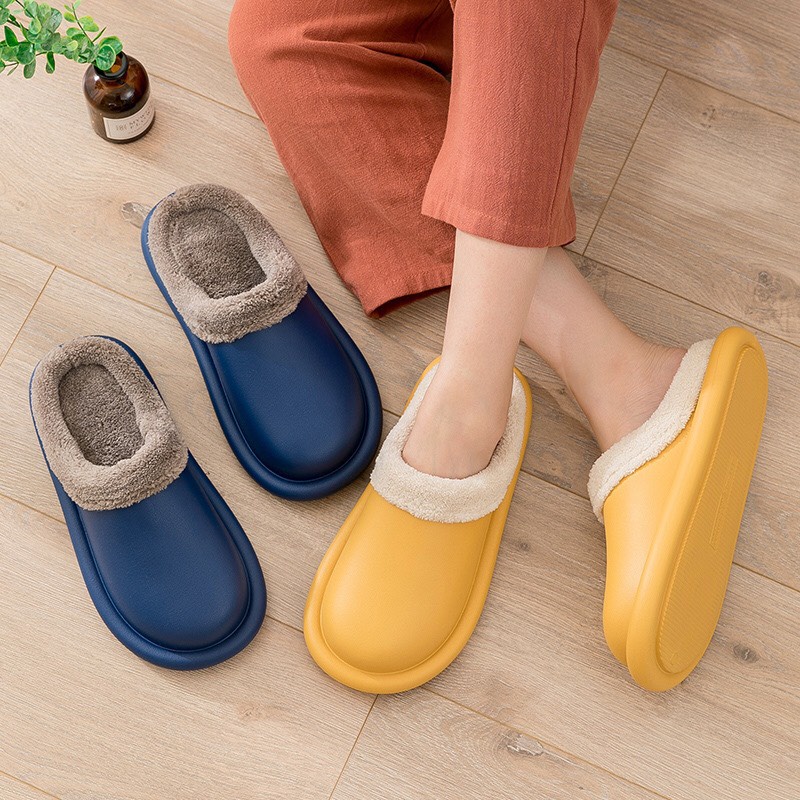 Dép bông sục lông cừu nam và nữ đi trong nhà, công sở - Dép bông chống nước cao cấp