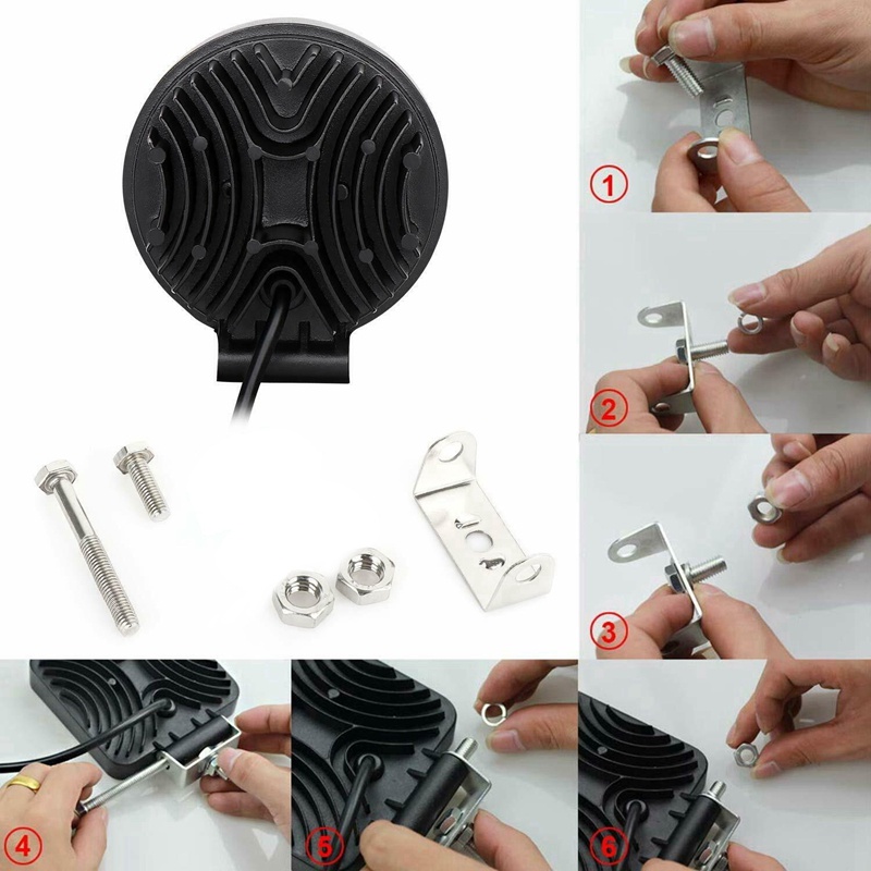 Bộ 2 Đèn LED Sương Mù 4 Inch Màu Hổ Phách Cho Xe Hơi